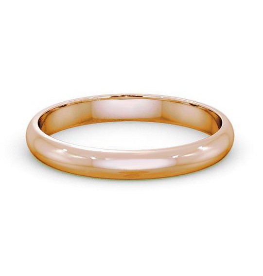 Ladies Plain D Shape Wedding Ring 18K Rose Gold WBF1_RG_THUMB2 
