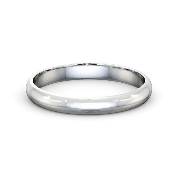 Ladies Plain Wedding Ring 18K White Gold - D-Shape WBF1_WG_HAND