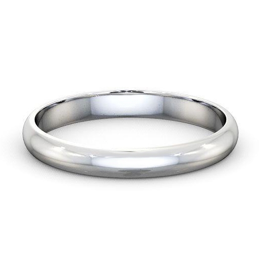 Ladies Plain D Shape Wedding Ring 9K White Gold WBF1_WG_THUMB1