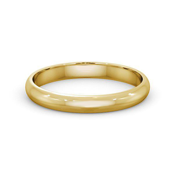 Ladies Plain Wedding Ring 18K Yellow Gold - D-Shape WBF1_YG_HAND