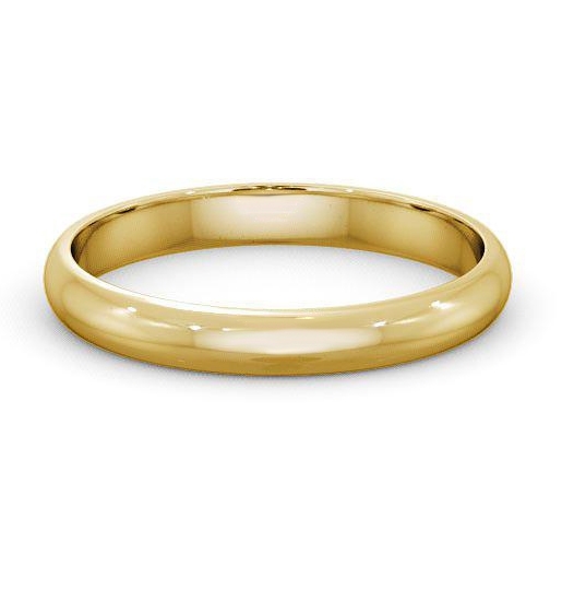 Ladies Plain D Shape Wedding Ring 9K Yellow Gold WBF1_YG_THUMB2 