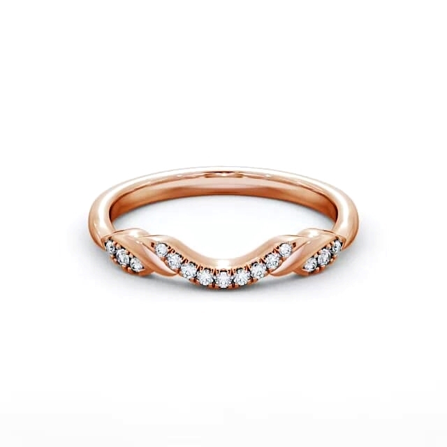 Ladies 0.10ct Round Diamond Wedding Ring 9K Rose Gold - Makiah WBF20_RG_HAND