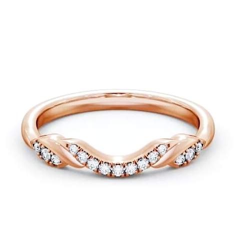 Ladies 0.10ct Round Diamond Curved Wedding Ring 9K Rose Gold WBF20_RG_THUMB1
