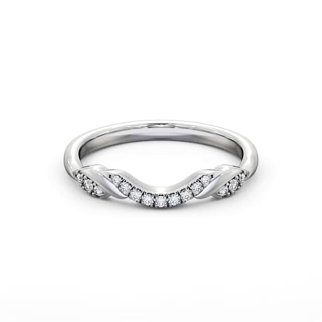 Ladies 0.10ct Round Diamond Wedding Ring Platinum - Makiah WBF20_WG_HAND