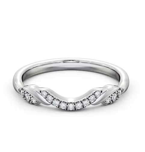 Ladies 0.10ct Round Diamond Curved Wedding Ring Platinum WBF20_WG_THUMB1
