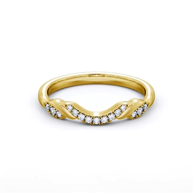 Ladies 0.10ct Round Diamond Wedding Ring 18K Yellow Gold - Makiah WBF20_YG_HAND