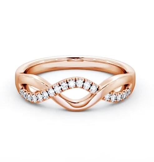 Ladies 0.09ct Round Diamond Infinity Design Wedding Ring 9K Rose Gold WBF21_RG_THUMB1