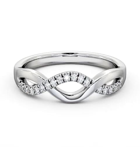 Ladies 0.09ct Round Diamond Infinity Design Wedding Ring Platinum WBF21_WG_THUMB2 