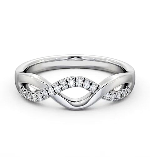 Ladies 0.09ct Round Diamond Infinity Design Wedding Ring Palladium WBF21_WG_THUMB1