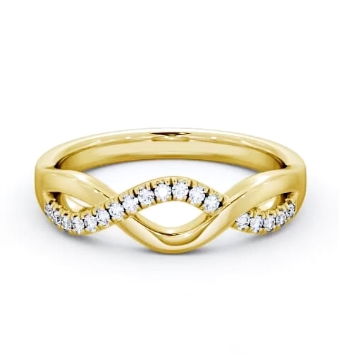 Ladies 0.09ct Round Diamond Infinity Design Ring 18K Yellow Gold WBF21_YG_THUMB1