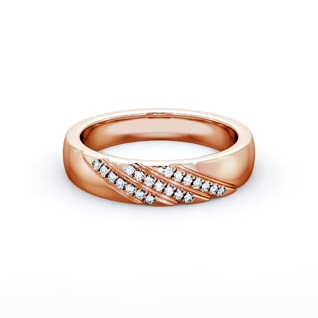 Ladies 0.08ct Round Diamond Wedding Ring 9K Rose Gold - Luella WBF22_RG_HAND