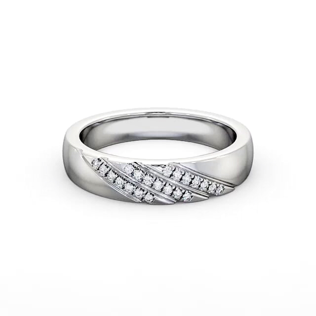 Ladies 0.08ct Round Diamond Wedding Ring Platinum - Luella WBF22_WG_HAND