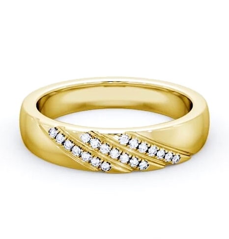 Ladies 0.08ct Round Diamond Diagonal Setting Ring 9K Yellow Gold WBF22_YG_THUMB2 
