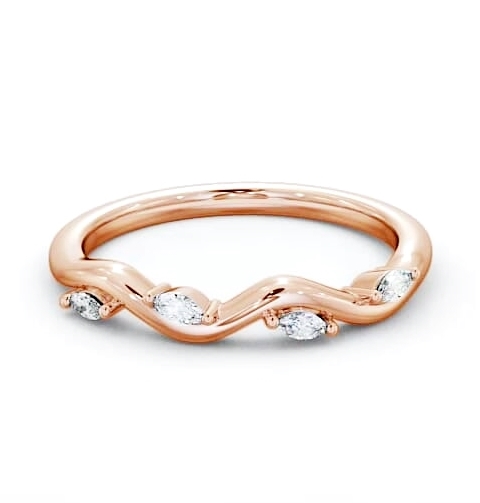 Ladies 0.08ct Marquise Diamond Waved Design Ring 9K Rose Gold WBF24_RG_THUMB2 