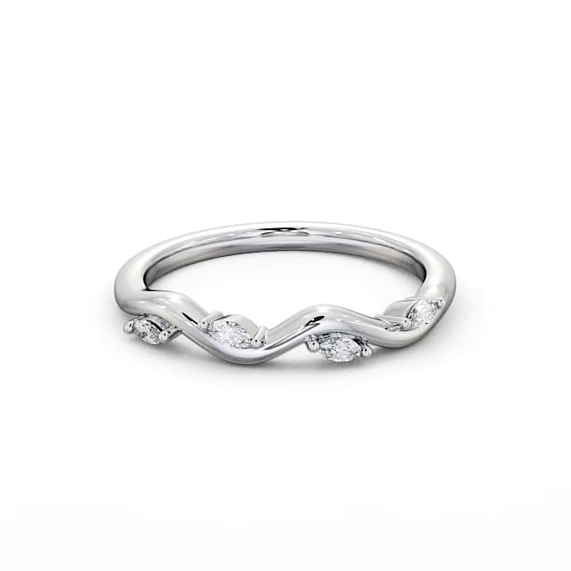 Ladies 0.08ct Marquise Diamond Ring 18K White Gold - Darla WBF24_WG_HAND