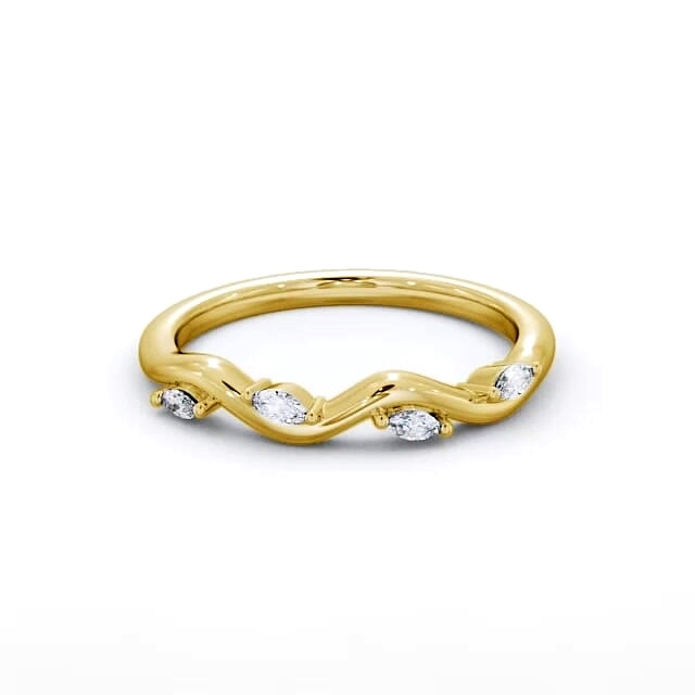 Ladies 0.08ct Marquise Diamond Ring 9K Yellow Gold - Darla WBF24_YG_HAND