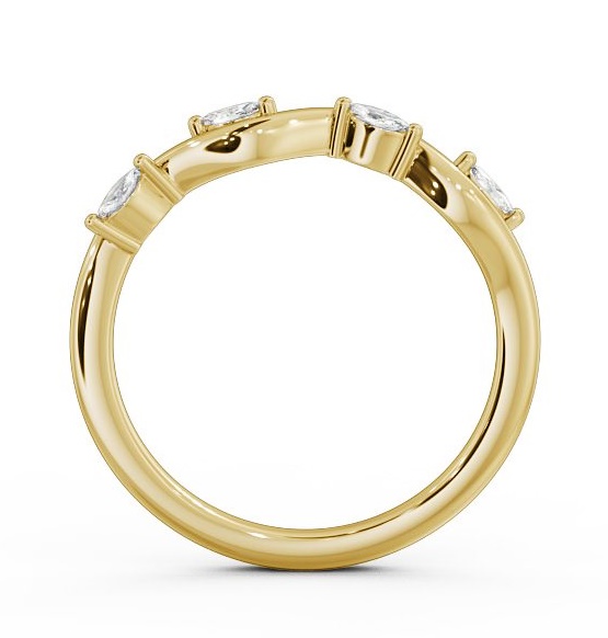 Ladies 0.08ct Marquise Diamond Waved Design Ring 9K Yellow Gold WBF24_YG_THUMB1 