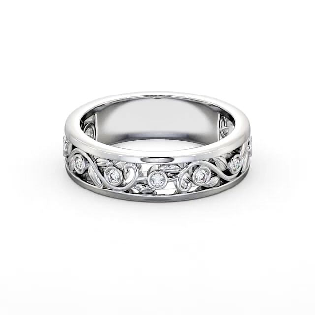 Ladies 0.10ct Round Diamond Wedding Ring Palladium - Celeste WBF25_WG_HAND