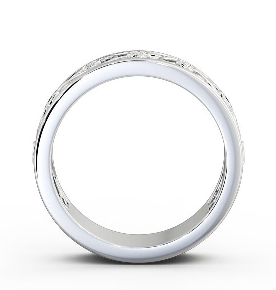 Ladies 0.10ct Round Diamond Vintage Style Wedding Ring 18K White Gold WBF25_WG_THUMB1 