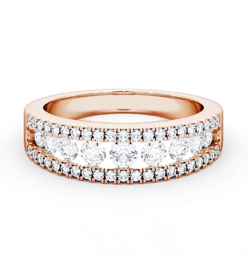 Ladies 0.77ct Round Diamond Glamorous Wedding Ring 9K Rose Gold WBF26_RG_THUMB1