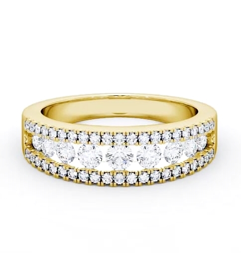 Ladies 0.77ct Round Diamond Glamorous Wedding Ring 18K Yellow Gold WBF26_YG_THUMB1