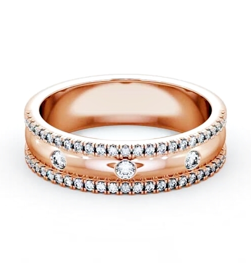 Ladies 0.26ct Round Diamond Wedding Ring 9K Rose Gold WBF28_RG_THUMB1