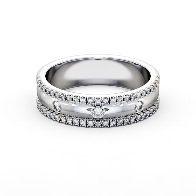 Ladies 0.26ct Round Diamond Wedding Ring 18K White Gold - Malin WBF28_WG_HAND