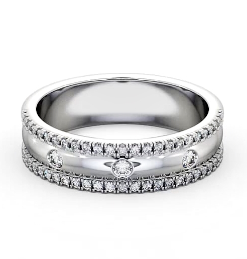 Ladies 0.26ct Round Diamond Wedding Ring 18K White Gold WBF28_WG_THUMB2 