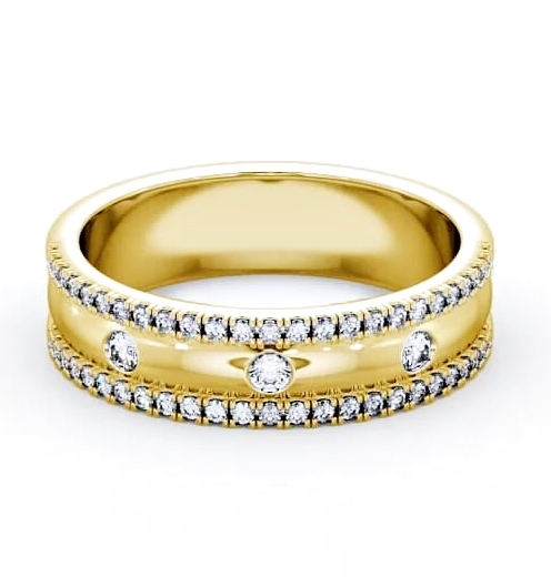 Ladies 0.26ct Round Diamond Wedding Ring 9K Yellow Gold WBF28_YG_THUMB1