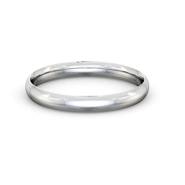 Ladies Plain Wedding Ring 18K White Gold - Traditional Court WBF2_WG_HAND