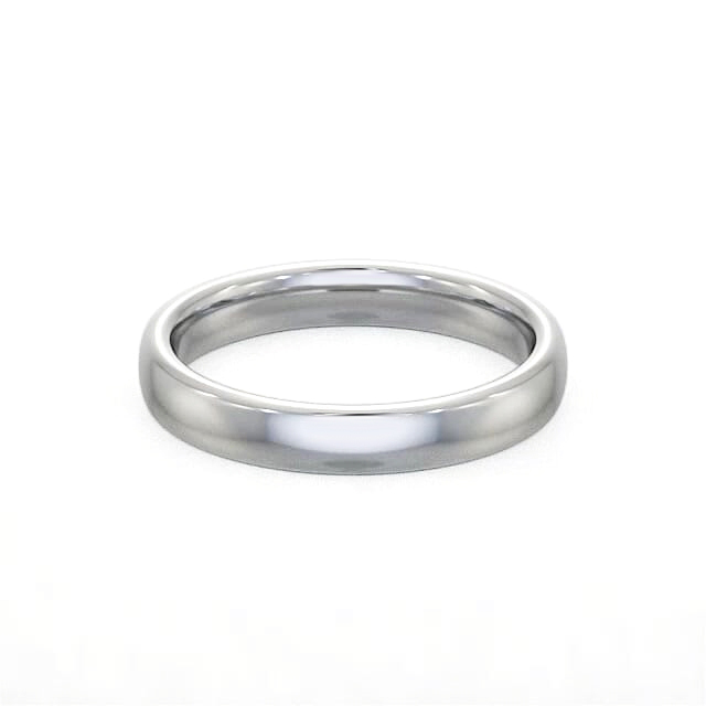 Ladies Plain Wedding Ring 18K White Gold - Double Comfort WBF32_WG_HAND