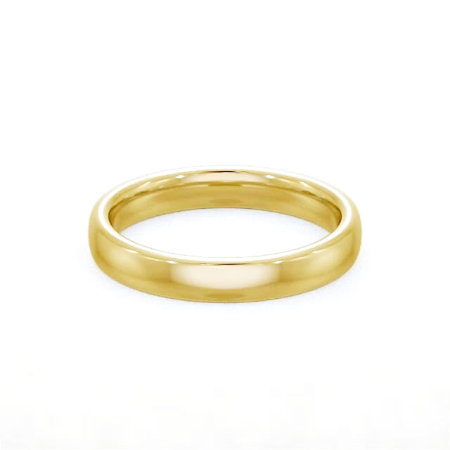 Ladies Plain Wedding Ring 18K Yellow Gold - Double Comfort WBF32_YG_HAND