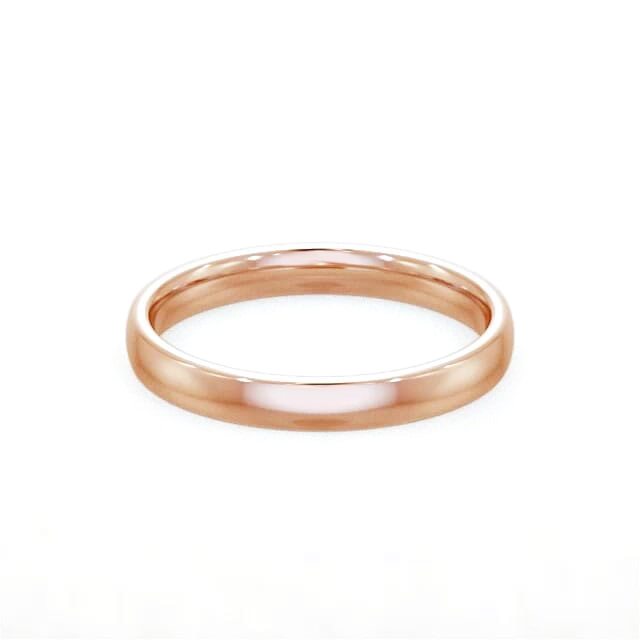 Ladies Plain Wedding Ring 18K Rose Gold - Flat Side Court WBF33_RG_HAND