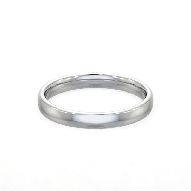 Ladies Plain Wedding Ring 9K White Gold - Flat Side Court WBF33_WG_HAND