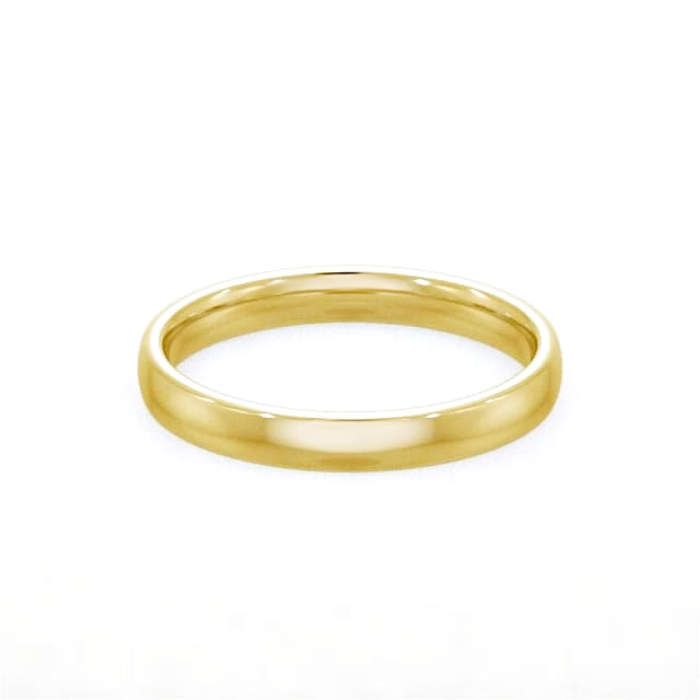 Ladies Plain Wedding Ring 9K Yellow Gold - Flat Side Court WBF33_YG_HAND