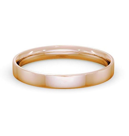 Ladies Plain Flat Court Wedding Ring 9K Rose Gold WBF3_RG_THUMB1