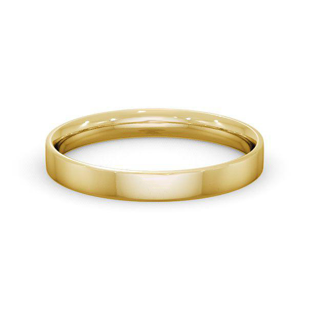 Ladies Plain Wedding Ring 18K Yellow Gold - Flat Court WBF3_YG_HAND