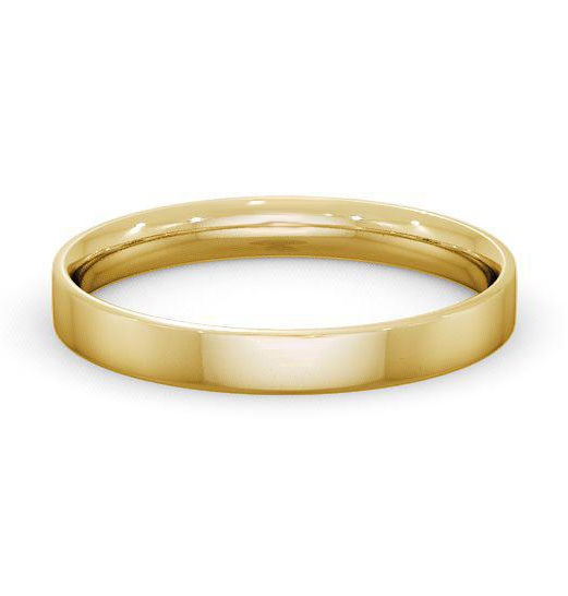 Ladies Plain Flat Court Wedding Ring 9K Yellow Gold WBF3_YG_THUMB1