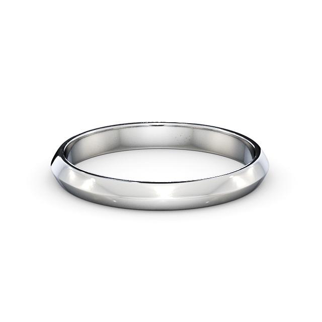 Ladies Plain Wedding Ring Platinum - Knife Edge WBF45_WG_HAND