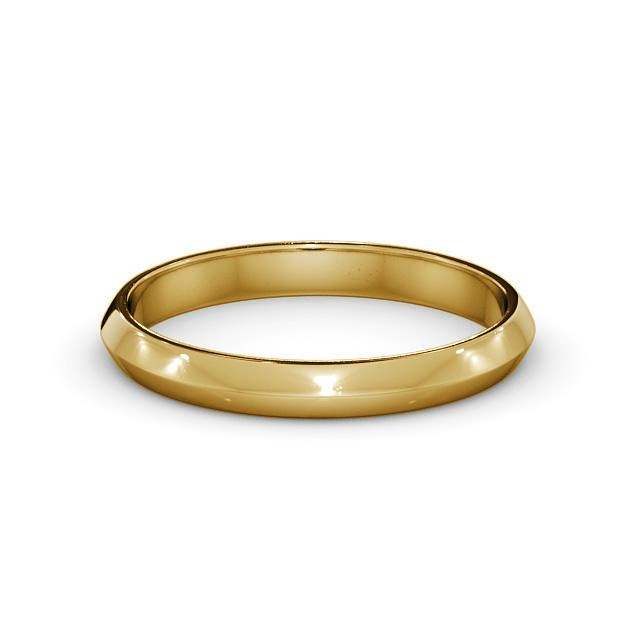 Ladies Plain Wedding Ring 18K Yellow Gold - Knife Edge WBF45_YG_HAND