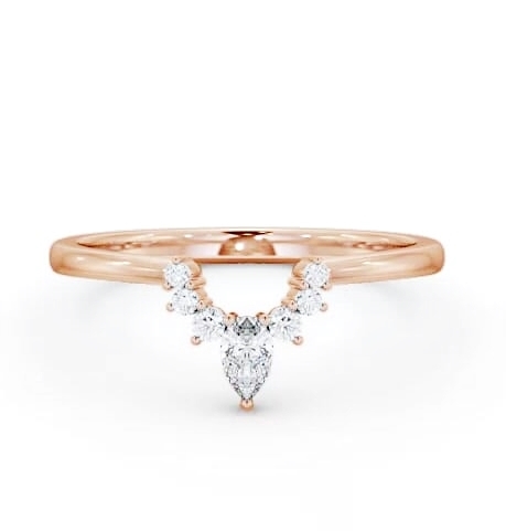 Ladies 0.15ct Seven Diamond Pear and Round Wedding Ring 9K Rose Gold WBF46_RG_THUMB2 