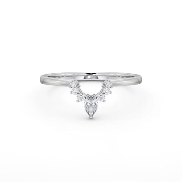 Ladies 0.15ct Seven Diamond Wedding Ring 18K White Gold - Rosalia WBF46_WG_HAND