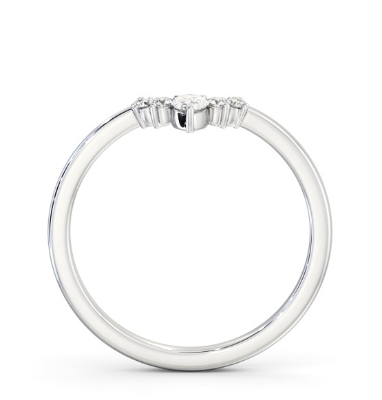 Ladies 0.15ct Seven Diamond Pear and Round Wedding Ring 18K White Gold WBF46_WG_THUMB1 