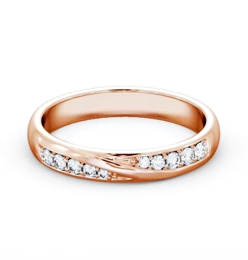 Ladies Round Diamond 0.15ct Wedding Ring 18K Rose Gold WBF47_RG_THUMB1