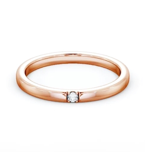 Ladies Single Round Diamond Wedding Ring 18K Rose Gold WBF48_RG_THUMB1