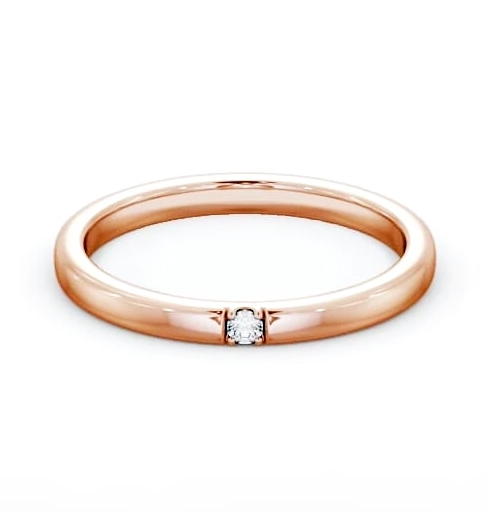 Ladies Single Round Diamond Wedding Ring 18K Rose Gold WBF48_RG_THUMB2 