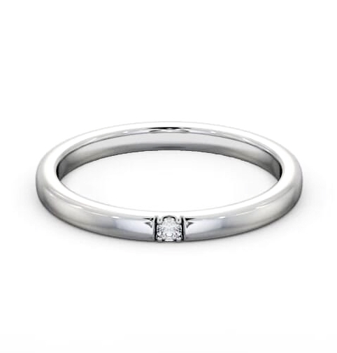 Ladies Single Round Diamond Wedding Ring Platinum WBF48_WG_THUMB1