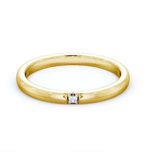 Ladies Single Princess Diamond Wedding Ring 18K Yellow Gold WBF49_YG_THUMB1