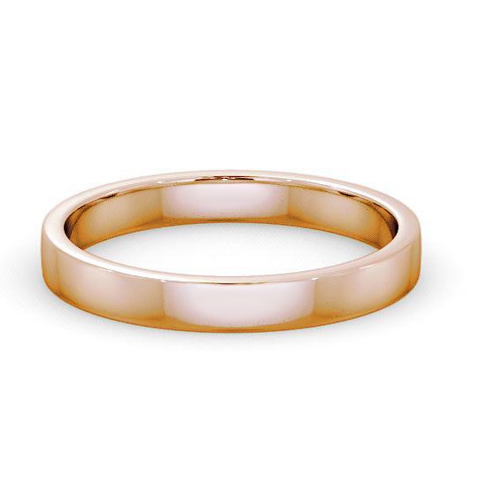 Ladies Plain Flat Style Wedding Ring 18K Rose Gold WBF4_RG_THUMB1