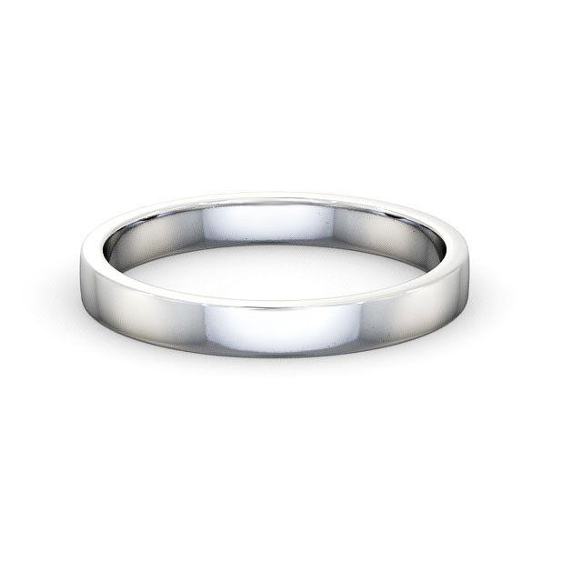Ladies Plain Wedding Ring 9K White Gold - Flat WBF4_WG_HAND